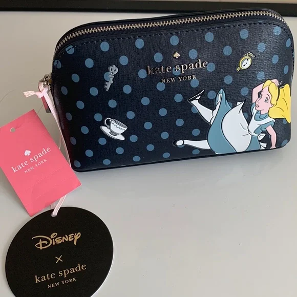 NWT! Kate x Disney Alice in wonderland limited edition Cosmetic Bag/pouch. - Picture 2 of 14